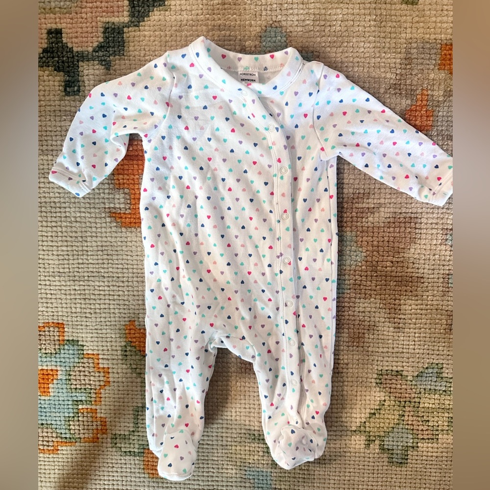 Heart newborn onesie